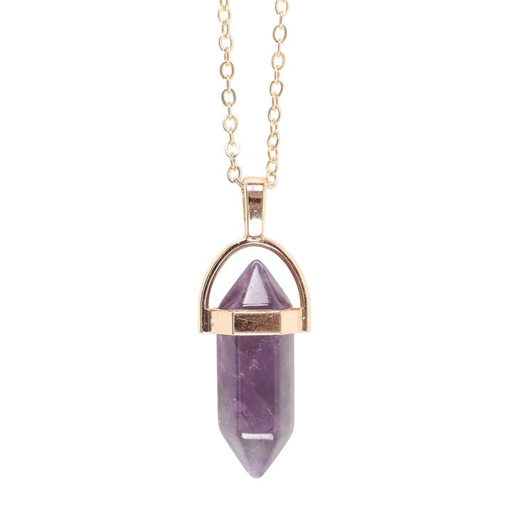 Amethyst Crystal Pendant Necklace