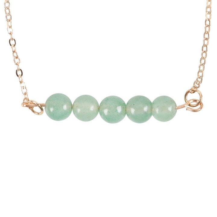 Aventurine Crystal Beaded Chain Bracelet