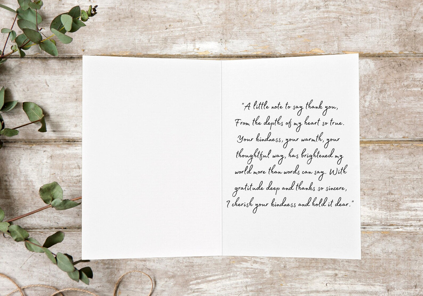 Blue Heart Thank You Card