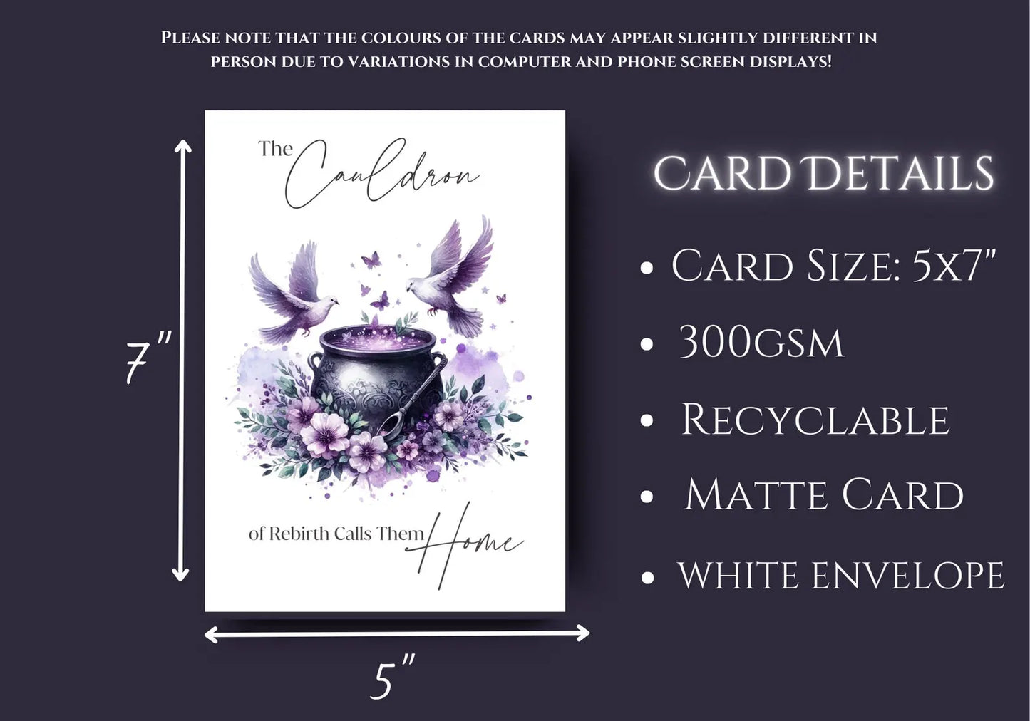 Cauldron Sympathy Card