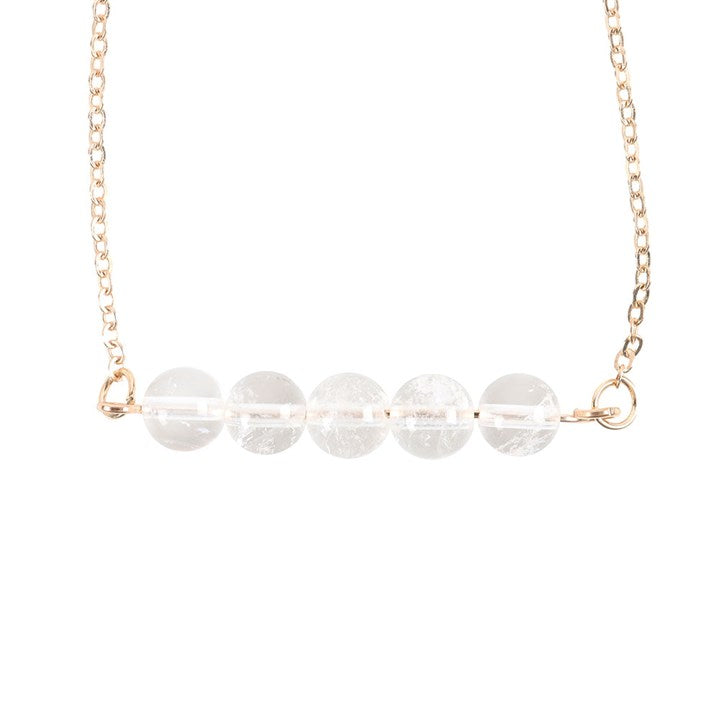 Clear Quartz Crystal Beaded Chain Bracelet