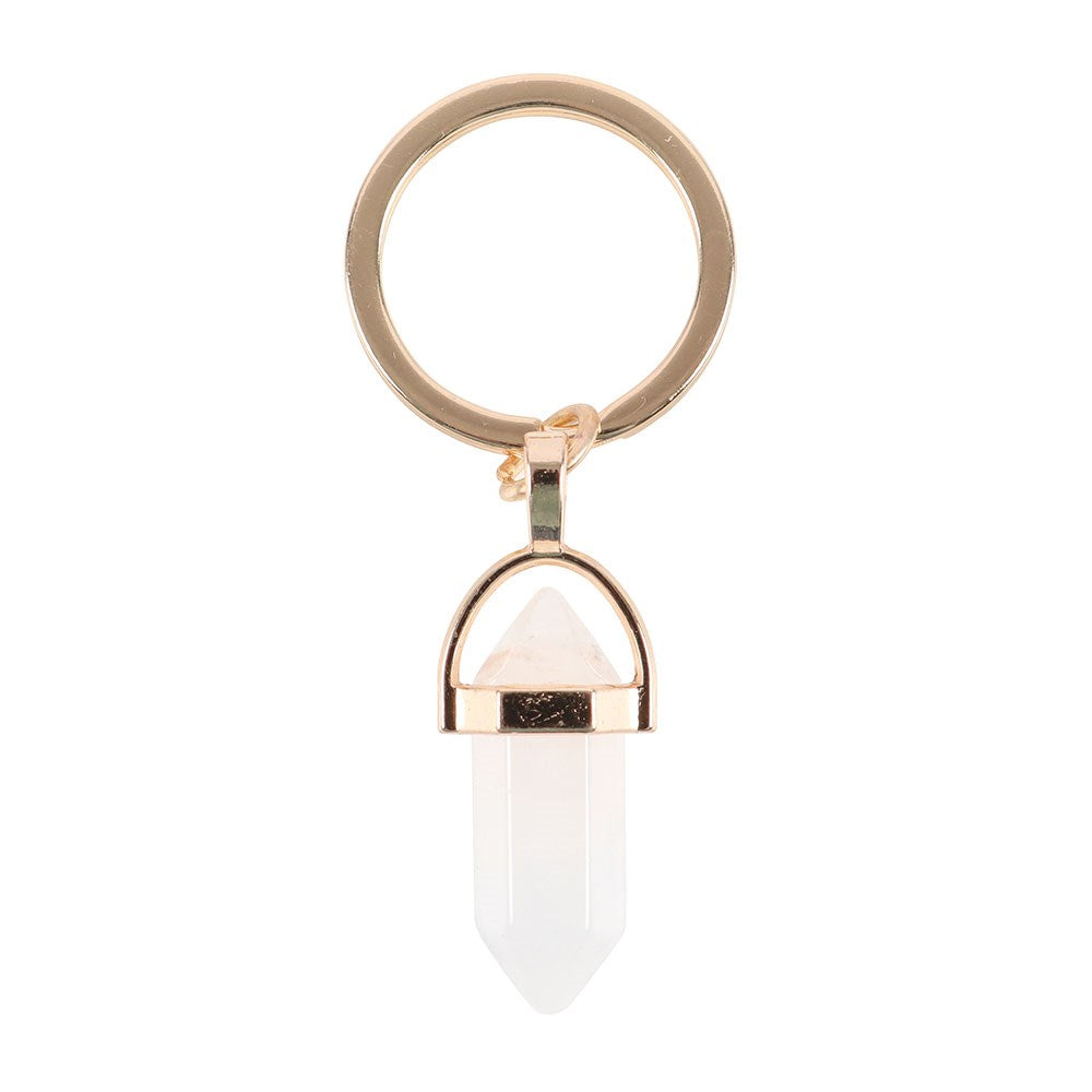 Clear Quartz Crystal Keyring