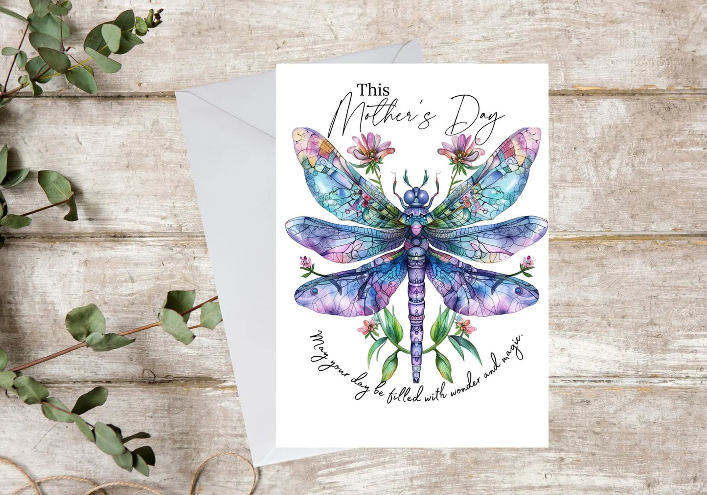 Elegant Dragonfly Design Mother’s Day Card