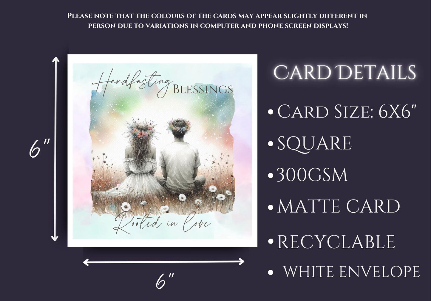 Blessed Be on your Handfasting Day Blessings Card.