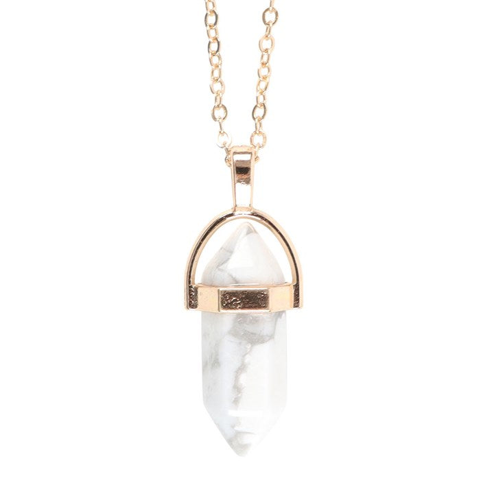Howlite Crystal Pendant Necklace
