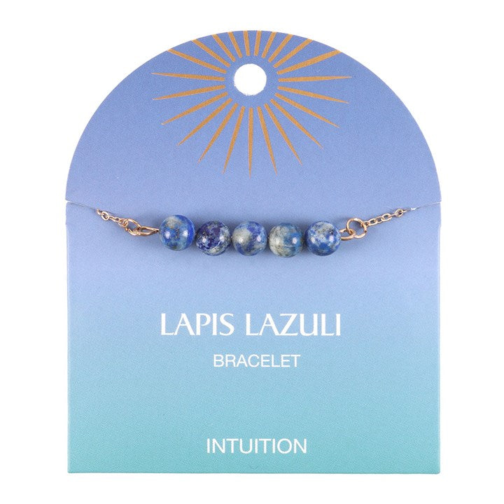 Lapis Lazuli Crystal Beaded Chain Bracelet