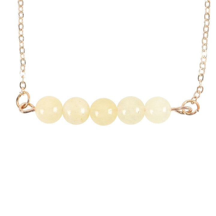 Lemon Quartz Crystal Beaded Chain Bracelet