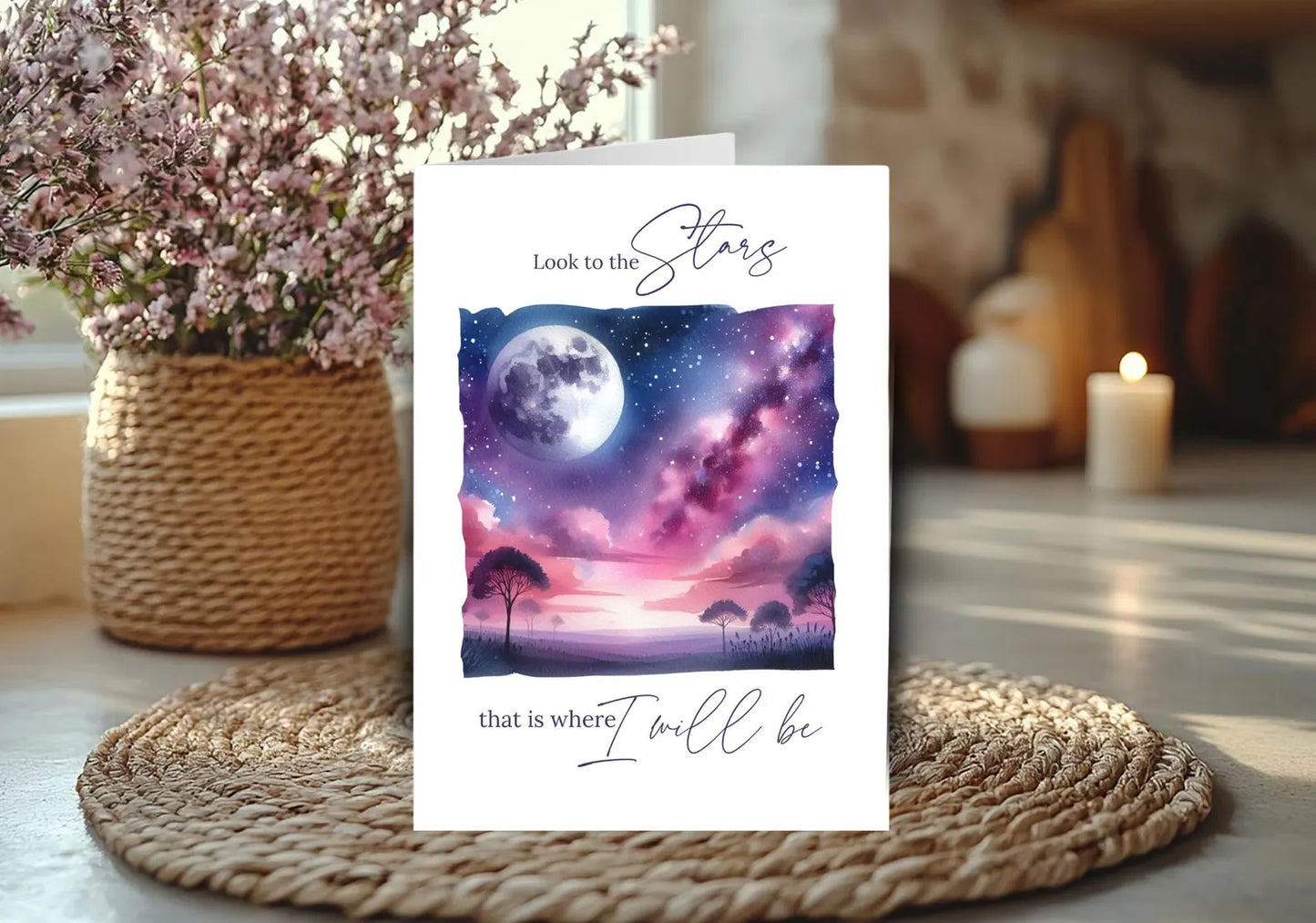 Moon and Stars Bereavement Card