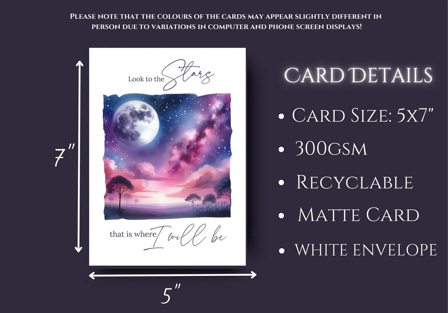 Moon and Stars Bereavement Card