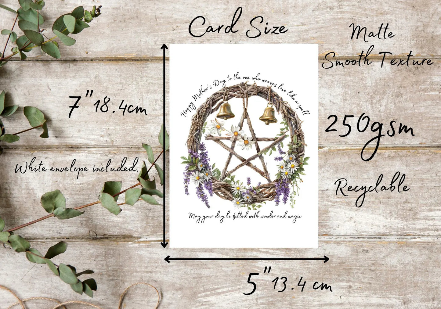 Pentagram Wreath Design Mother’s Day Card