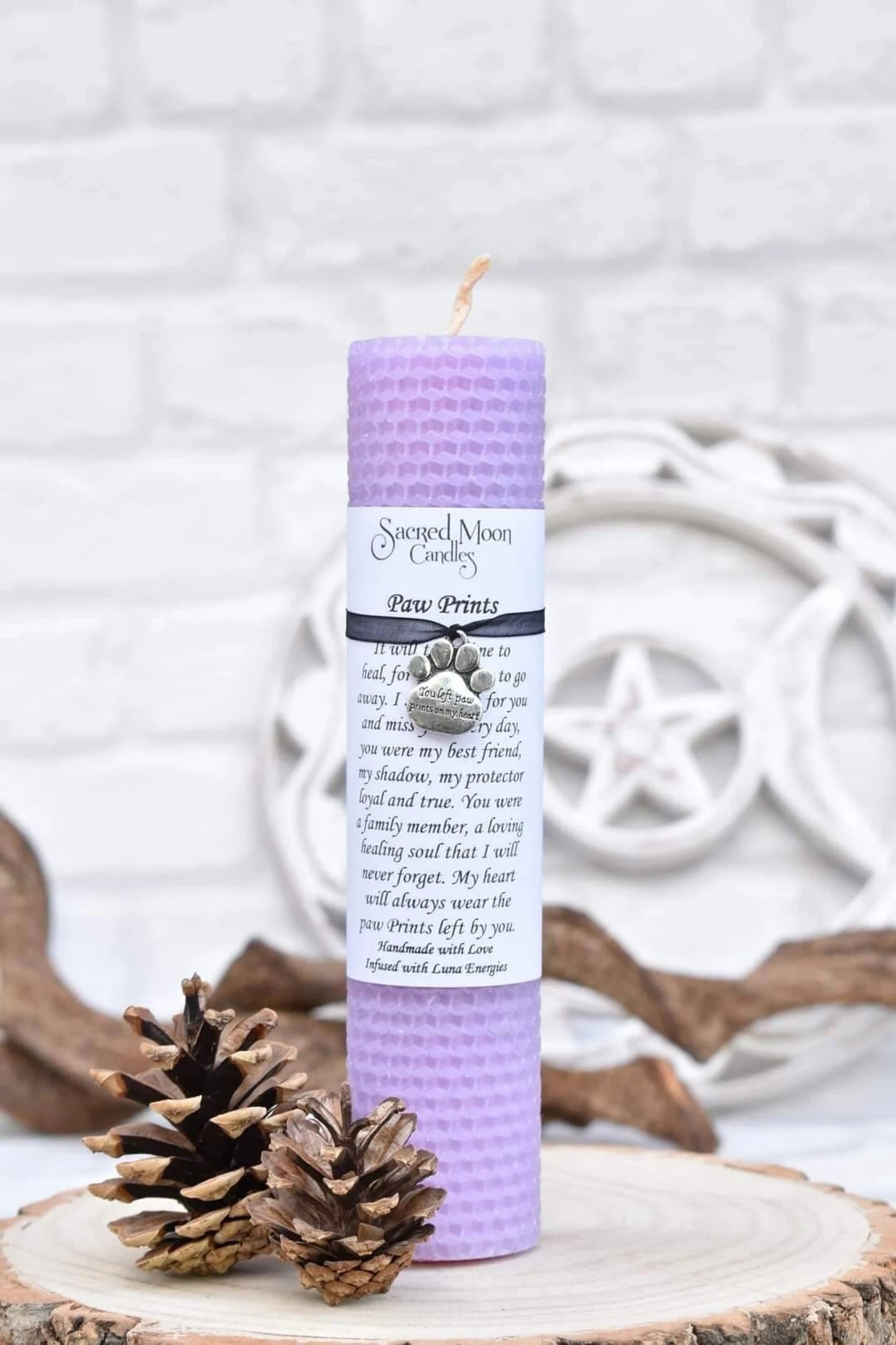 Paw Prints Remembrance Beeswax Candle