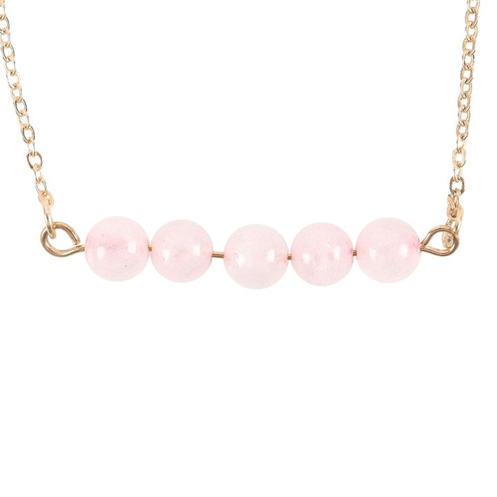 Rose Quartz Crystal Beaded Chain Bracelet