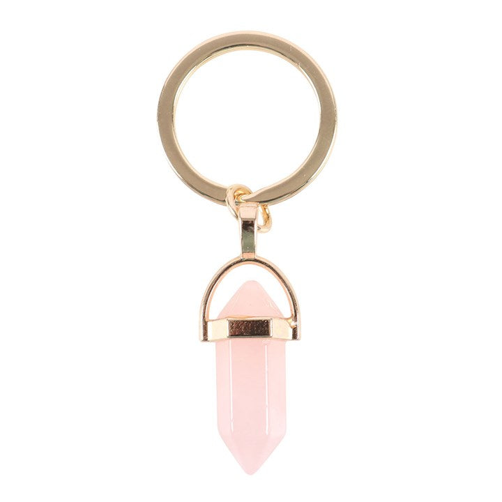 Rose Quartz Crystal Keyring