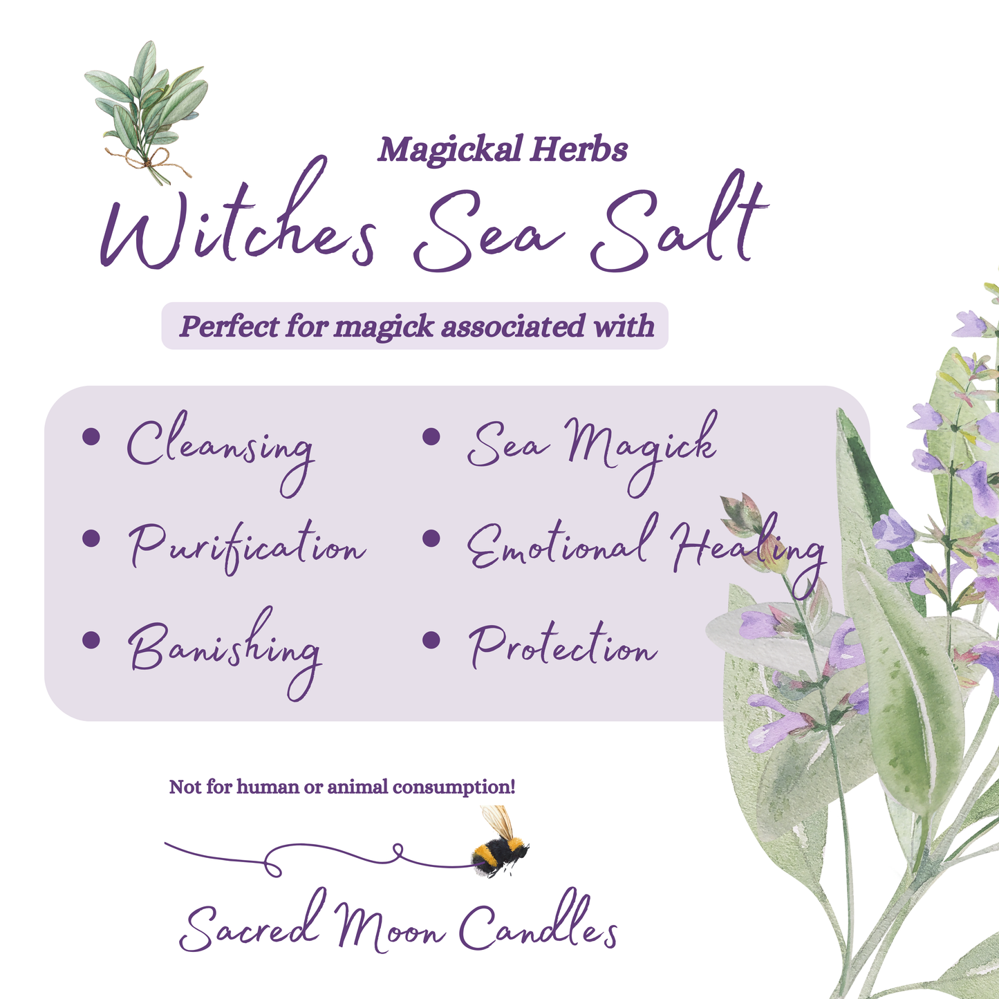 Witches Sea Salt perfect for witchcraft purification rituals and spiritual well-being
