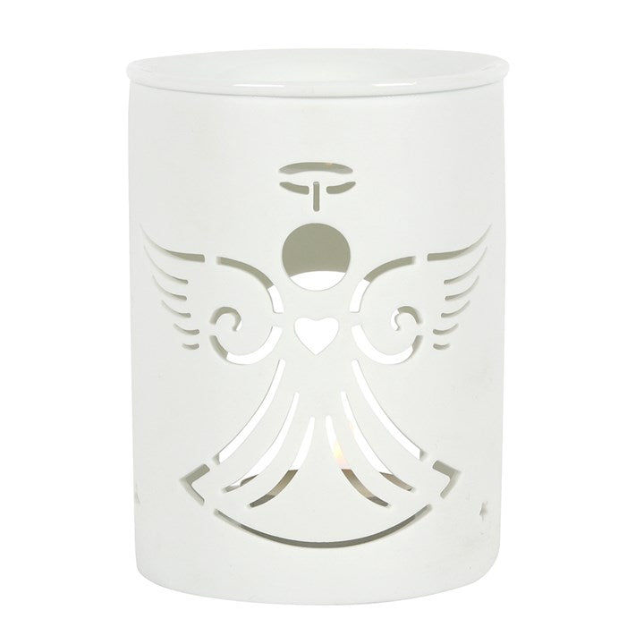White Ceramic Angel Cut Out Oil Burner