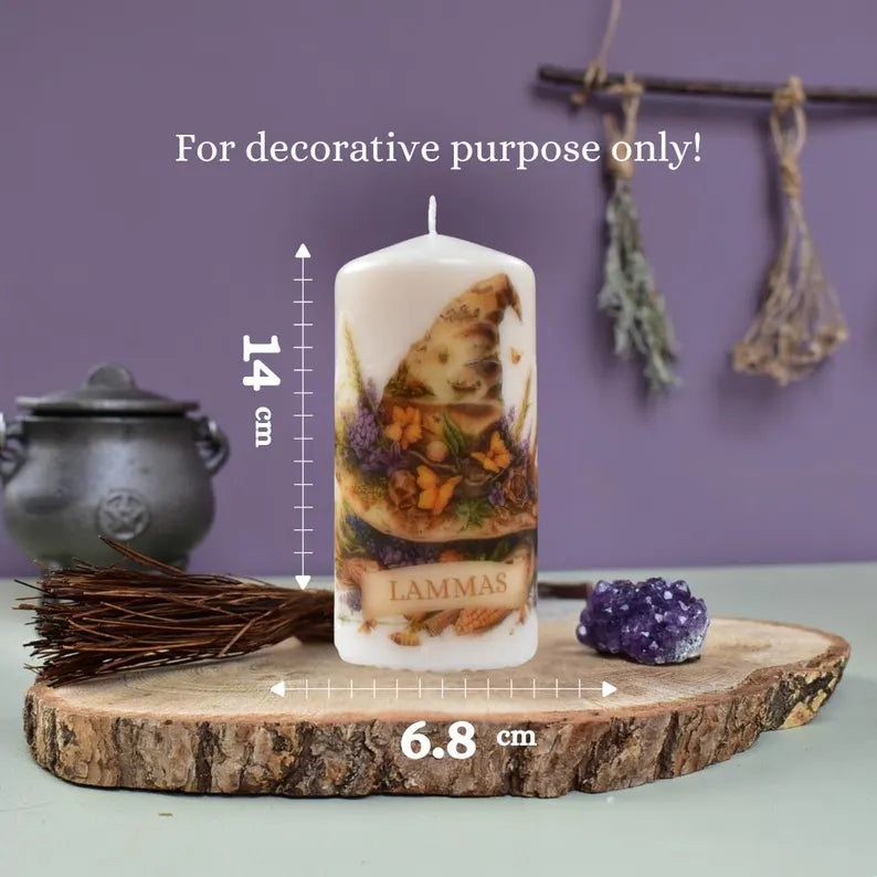 Lammas Decoupage Decorative Candle