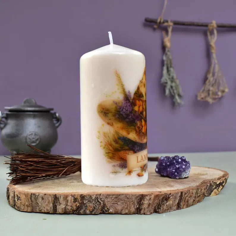 Lammas Decoupage Decorative Candle