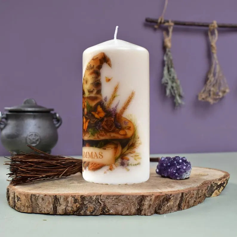 Lammas Decoupage Decorative Candle