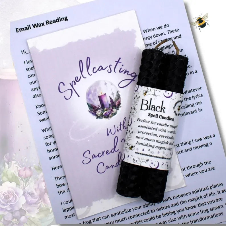 Candle Magic Divination Gift Set Includes an in-depth Candle Wax Divination Reading via Email, 2 Spell Candles and a Spellcasting Booklet