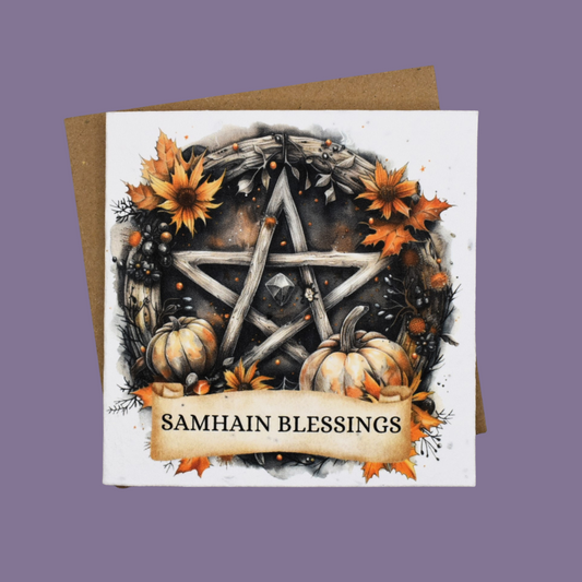 SAMHAIN SABBAT PENTAGRAM GREETINGS CARD