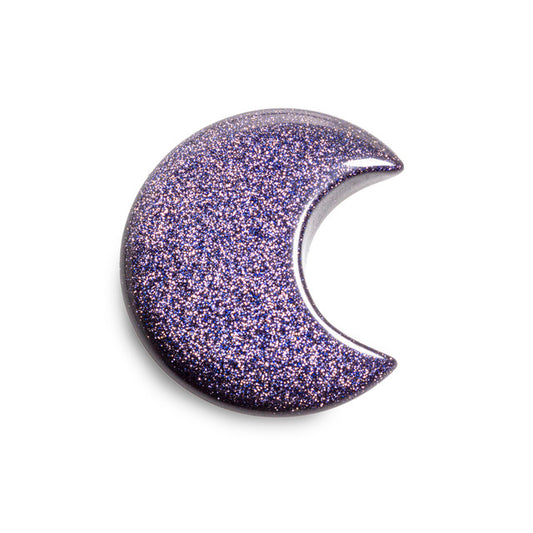 Blue Goldstone Crystal Moon