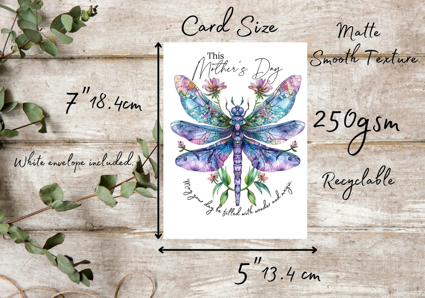 Elegant Dragonfly Design Mother’s Day Card