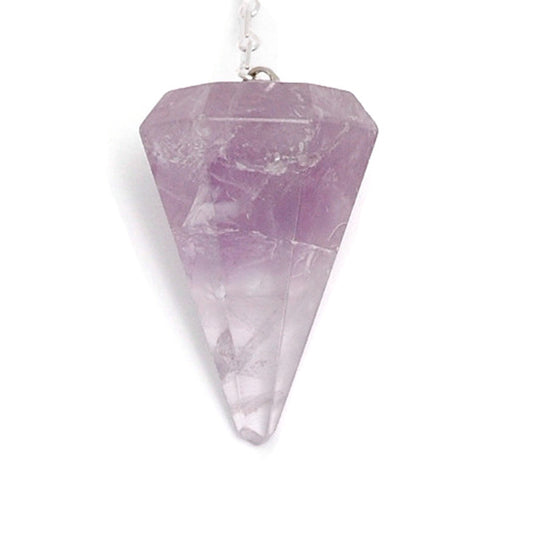 Faceted Amethyst Crystal Pendulum