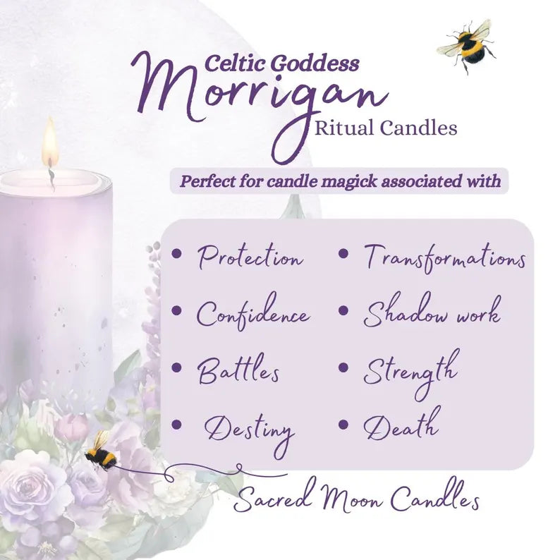 Gothic Style Goddess Morrigan Decoupage Candle