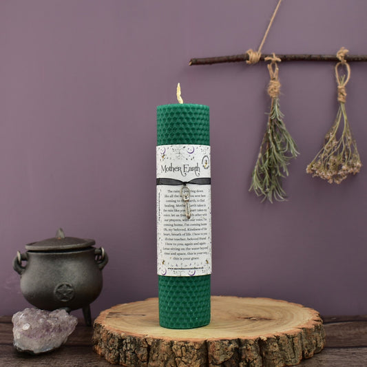 Mother Earth Beeswax Ritual Pillar Candle