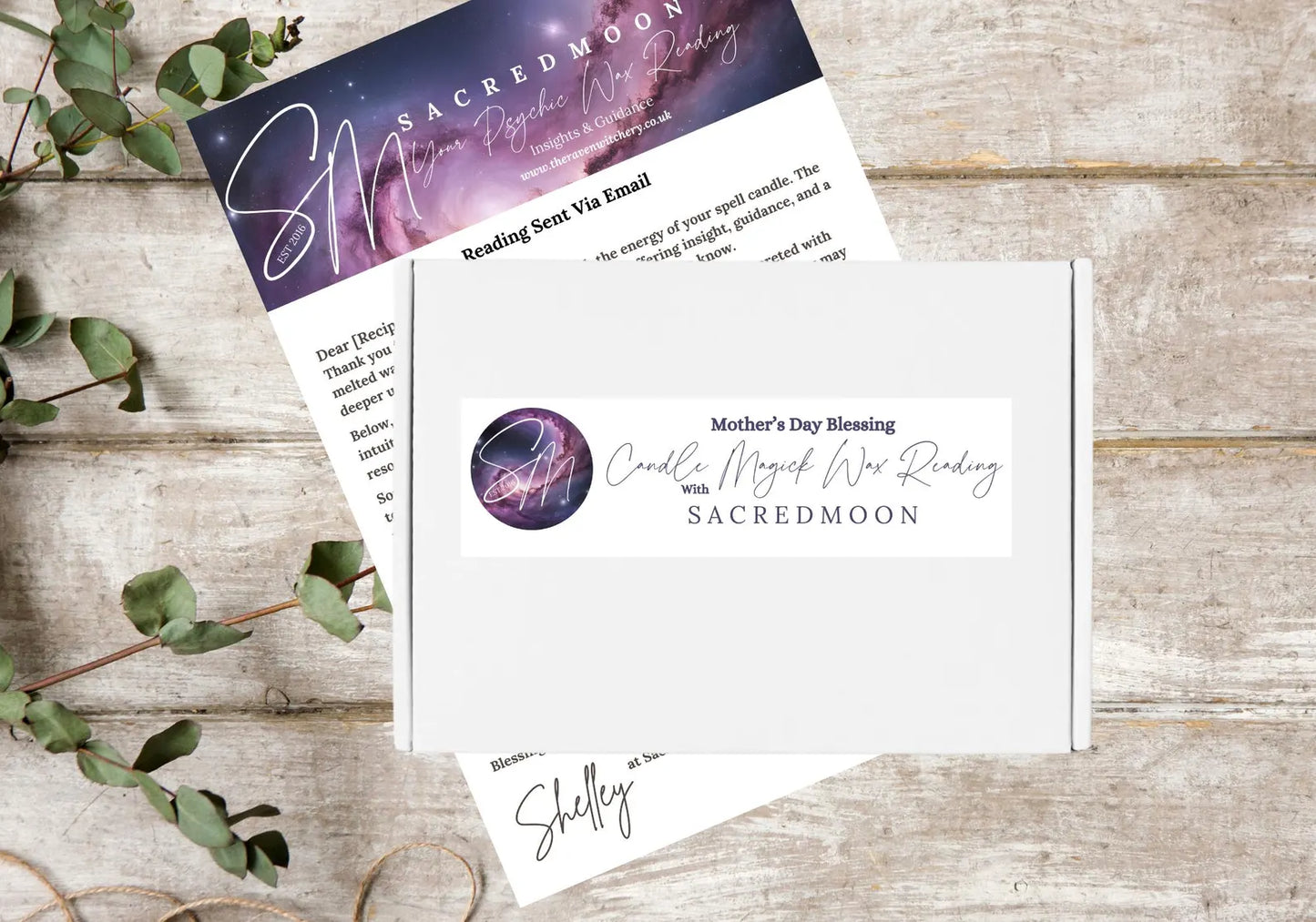 Mystical Mother’s Day Gift Set, Including a Mother's Day Card, Spell Candles & Psychic Wax Reading