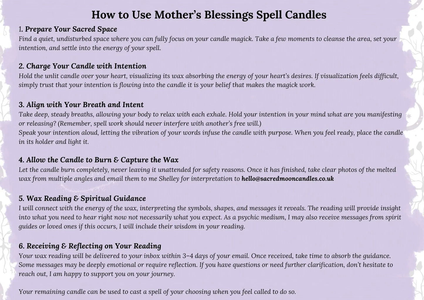 Mystical Mother’s Day Gift Set, Including a Mother's Day Card, Spell Candles & Psychic Wax Reading