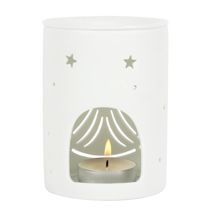 White Ceramic Angel Cut Out Oil Burner