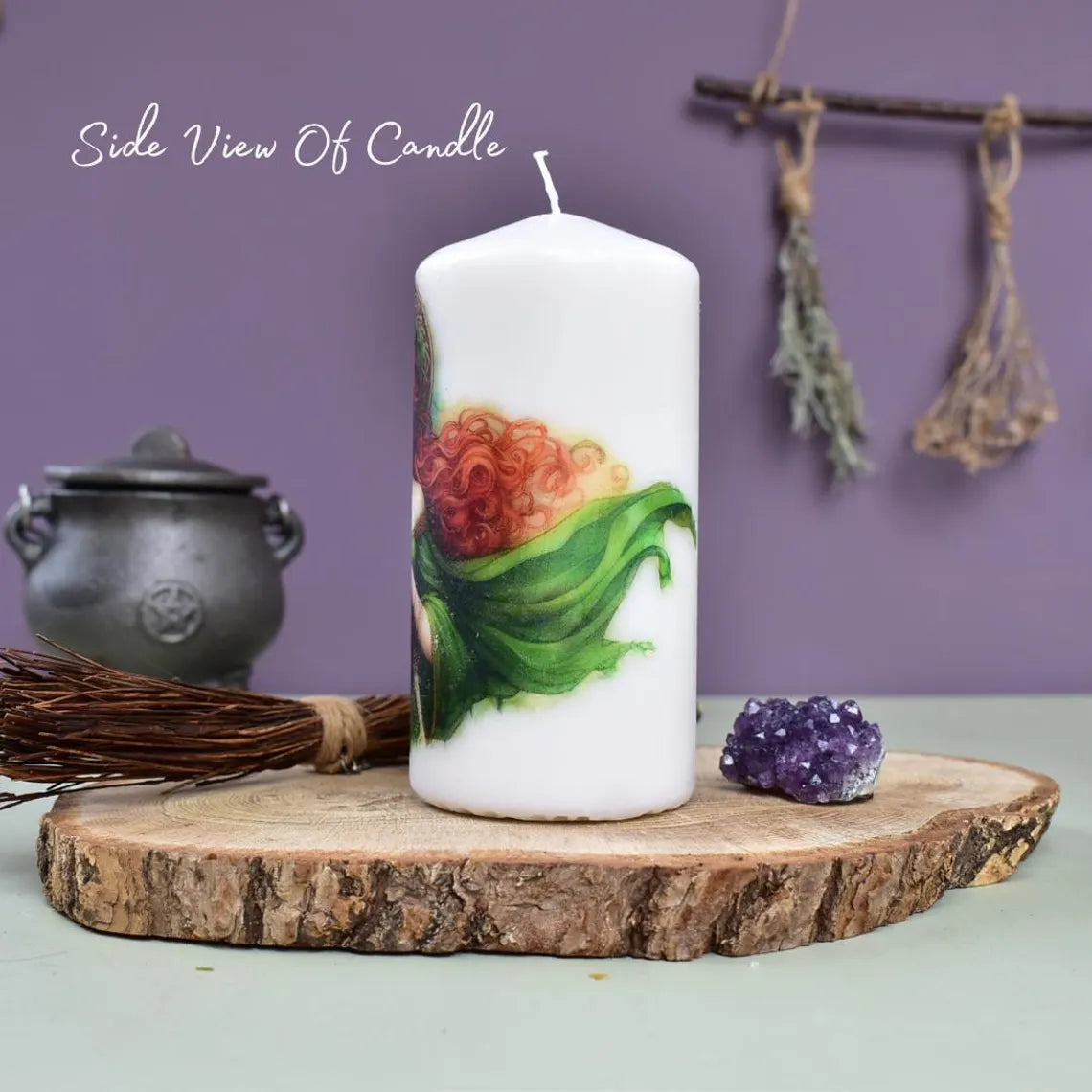 Goddess Brigid Decoupage Candle