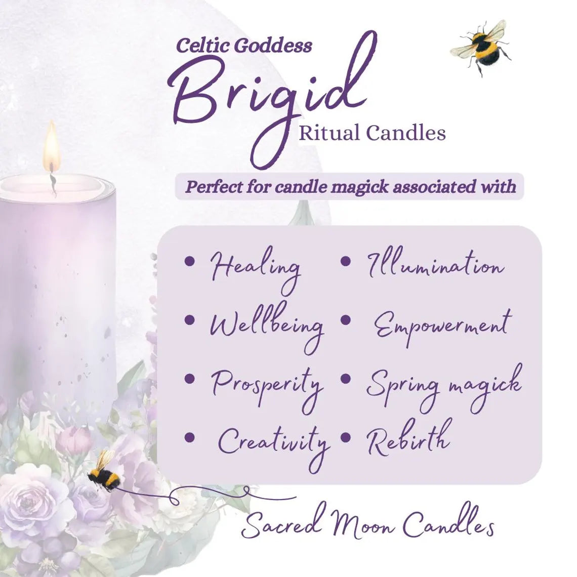 Goddess Brigid Decoupage Candle