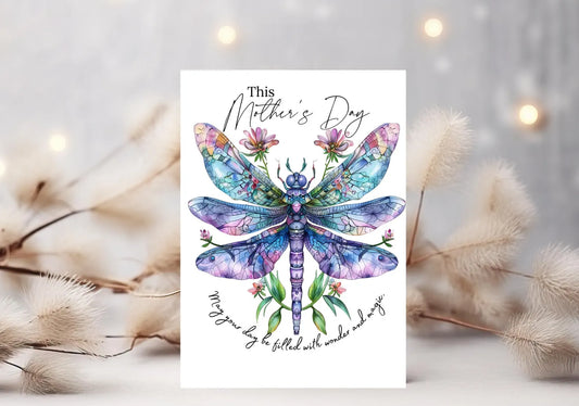 Elegant Dragonfly Design Mother’s Day Card