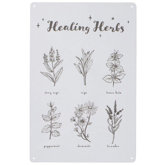 Healing Herbs Metal Sign