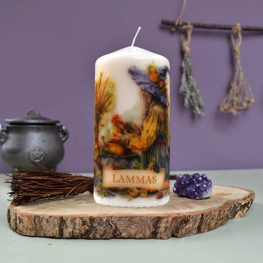 Lammas Decoupage Decorative Candle