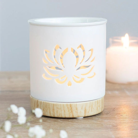 White Lotus Flower Cut Out Oil Burner Wax Melt