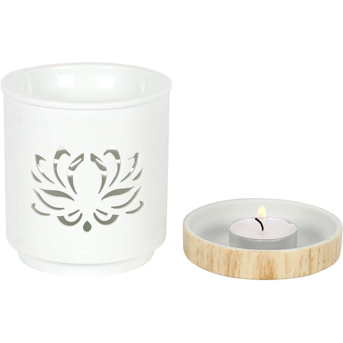 White Lotus Flower Cut Out Oil Burner Wax Melt