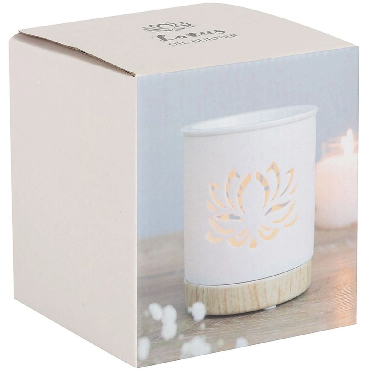 White Lotus Flower Cut Out Oil Burner Wax Melt